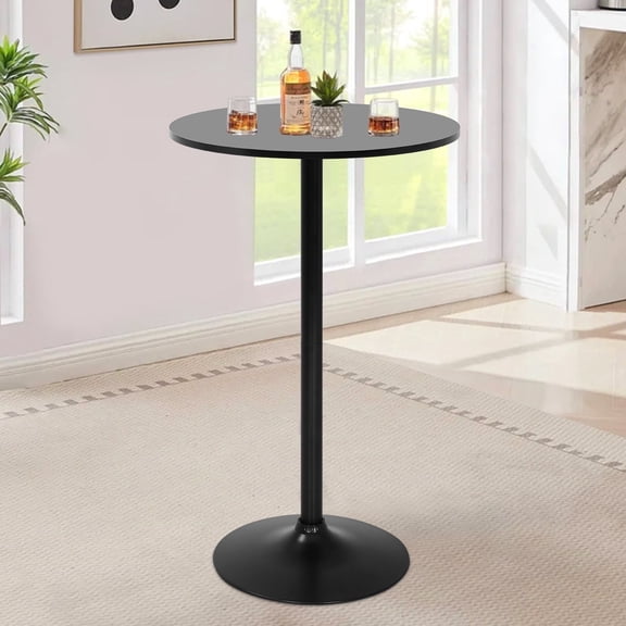 NiamVelo Round Dining Table Anti-Slip with Hydraulic, Black