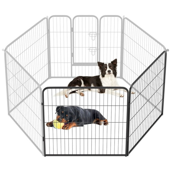NiamVelo Small Dog Playpen, 2 Panels 32" Height Dog Fence for Small Dogs Pets, Puppy Playpen Exercise Pen Metal Dog Kennel for Indoor& Outdoor(Black)
