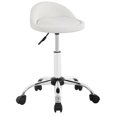 thumbnail image 1 of NiamVelo Stool Chair Adjustable Rolling Stool with Back Swivel Stool with Wheels , Comfortable Cutting Stools for Hairdressers Tattoo Kitchen Office Home, （White）, 1 of 7