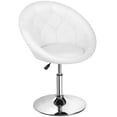 thumbnail image 1 of NiamVelo Swivel Vanity Chair with Back, Modern Height Adjustable Makeup Chair PU Leather Round Accent Chair for Living Room, Lounge （White）, 1 of 8