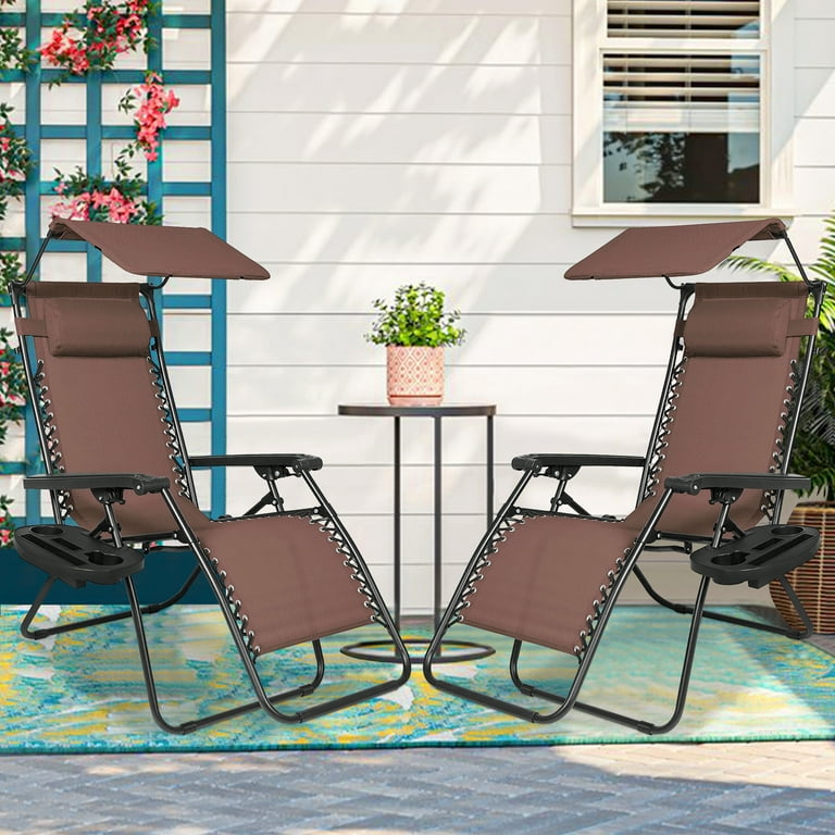 NiamVelo Zero Gravity Chair Set of 2 Folding Outdoor Patio Lounge