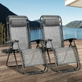 thumbnail image 1 of NiamVelo Zero Gravity Chairs Set of 2 Patio Chair Adjustable Outdoor Lounge Chairs with Pillow Cup Holder, Gray, 1 of 7