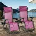 thumbnail image 1 of NiamVelo Zero Gravity Chairs Set of 2 Patio Chair Adjustable Outdoor Lounge Chairs with Pillow Cup Holder, Red, 1 of 7