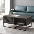thumbnail image 1 of Niantic Modern Slat Door Storage Coffee Table, Slate Grey, 1 of 8