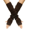 thumbnail image 1 of Niaviben Arm Warmers Long Gloves Fingerless Gloves for Women Womens Gloves for Cold Weather Women's Gloves Women's Winter Gloves Women Gloves Coffee One Size, 1 of 3