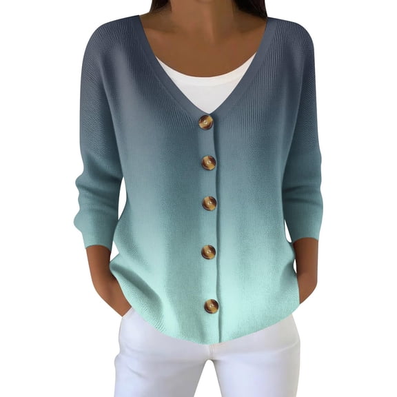 Niaviben Button Up Cardigan Loose Cardigan Thermal Sweater for Women Fall Cardigan Women Coat Women's Coat Ladies Winter Coats Mint Green S