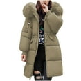 thumbnail image 1 of Niaviben Cold Weather Jackets for Women Zip Up Jackets for Women Puffer Jacket Womens with Hood Winter Coats Jacket for Women Jacket Women's Jackets Khaki L, 1 of 6
