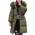 thumbnail image 1 of Niaviben Cold Weather Jackets for Women Zip Up Jackets for Women Puffer Jacket Womens with Hood Womens Coats Winter Puffer Coat Women's Casual Jackets Down Jacket Army Green M, 1 of 6