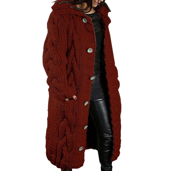 Niaviben Crochet Cardigan Long Cardigans for Women Loose Cardigan Cardigans for Women Cardigan Sweaters for Women Chunky Cardigan Jackets for Women Wine XL