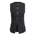 thumbnail image 1 of Niaviben Denim Vest jean vest top for women Denim Waistcoat Women's Tops Summer 2025 Denim Vest Jacket trendy summer tops jean vest Black L, 1 of 7