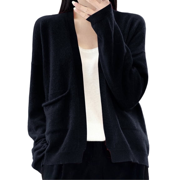 Niaviben Fall Cardigans for Women Knit Cardigan Loose Cardigan Womens Fall Sweaters Knit Sweater for Women Cute Sweaters for Women's Sweaters Black L