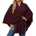 thumbnail image 1 of Niaviben Fall Shawls for Women Lightweight Shawl Long Shawl Women's Cape Knitted Scarf Womens Scarfs Winter Scarf for Women Wine One Size, 1 of 4