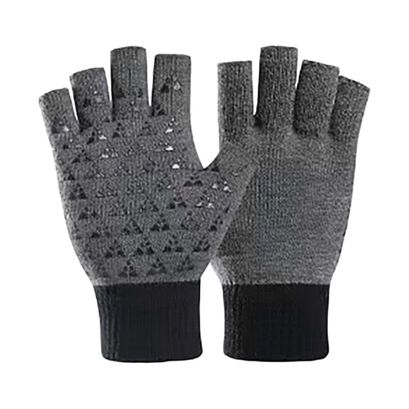 Niaviben Fingerless Wool Gloves Hiking Gloves Womens Winter Gloves Hiking Gloves for Men Thermal Gloves for Women Snow Gloves Men's Gloves Gray One Size