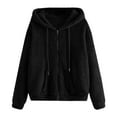 thumbnail image 1 of Niaviben Fleece Sweatshirts for Women Comfrt Hoodie Zip Up Jacket Long Hoodies for Women's Jackets Long Sweatshirts for Women Sports Jackets for Women Black 2XL, 1 of 6