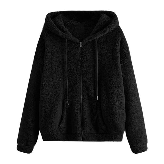 Niaviben Fleece Sweatshirts for Women Comfrt Hoodie Zip Up Jacket Basic Hoodie Hoodies for Women Zip Up Zip Up Hoodies Woman Hoodies Black 3XL