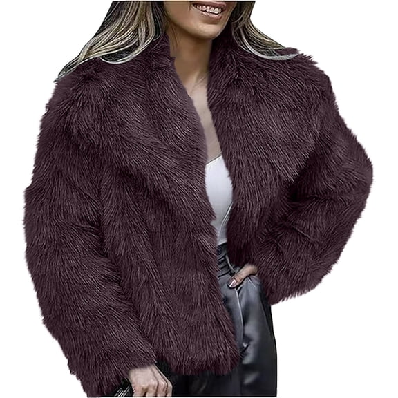 Niaviben Fuzzy Jackets for Women's Winter Jackets Warm Jackets for Women Fall Jacket Women Shirts Casual Ladies Winter Coats Women Jacket Coffee M