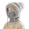 thumbnail image 1 of Niaviben Gifts for Women Warm Hats for Women Outdoor Cycling Cold-proof Ear Warm Cap Warm Ear Protection Knitted Hat Aviator Hat Knit Hat Face Mask for Gray 1 A, 1 of 4
