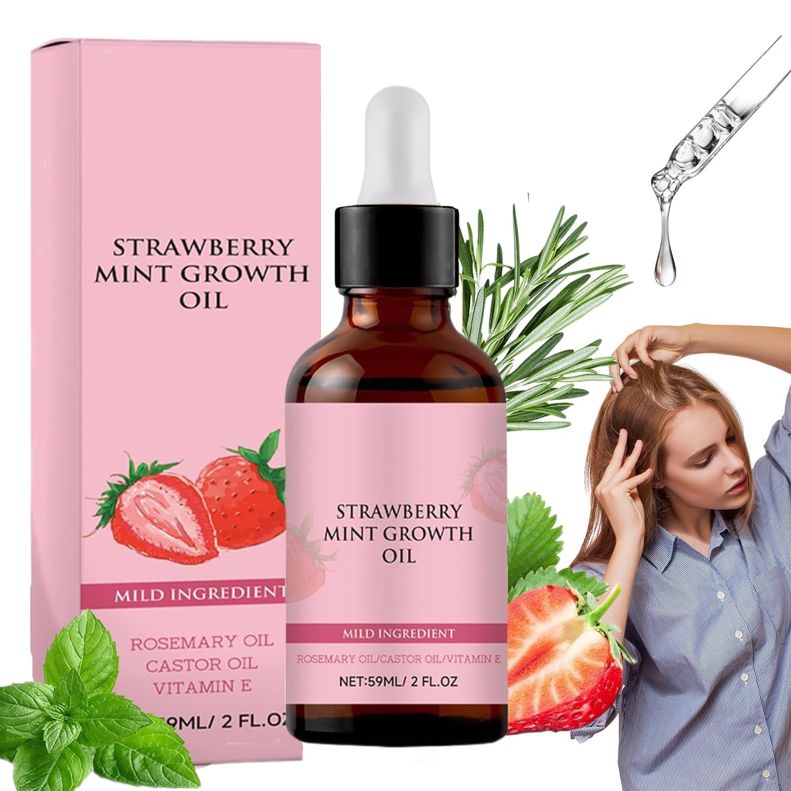 Niaviben Hair Care,Strawberry Mint Growth Oil Strawberry Mint Hair