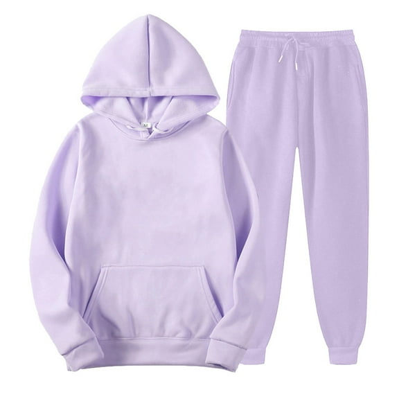 Niaviben Hoodie Sets Womens Sweat Set Sweatpants and Hoodie Set for Women Cute Hoodies Women's Sweatshirts Women's Hoodie Zip Up Hoodie Purple L