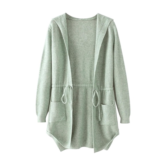 Niaviben Knit Cardigan Long Cardigan Hooded Cardigan for Women Cardigans for Women Trendy Long Cardigans for Women Sweaters Cardigan Womens Cardigan Green S