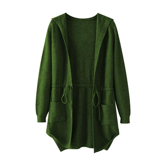 Niaviben Knit Cardigan Long Cardigan Hooded Cardigan for Women Sweaters Cardigan Womens Jackets Dressy Casual Womens Sweaters Cardigan Womens Cardigans Army Green M