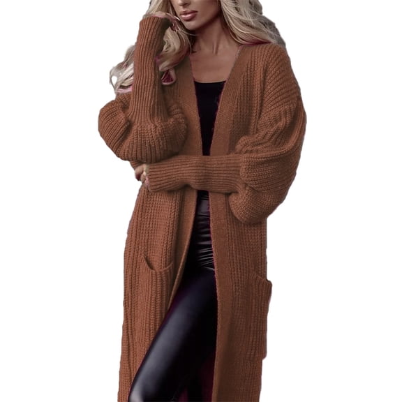 Niaviben Knit Cardigan Long Cardigan Loose Cardigan Women's Cardigans Womens Sweaters Cardigan Fall Cardigan Womens Jackets Coffee S
