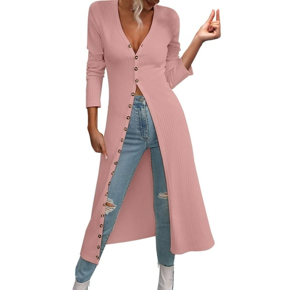 Niaviben Knit Cardigan Long Cardigans for Women Floor Length Cardigans for Women Jackets for Women Knit Sweater Casual Jackets for Women's Cardigans Pink S