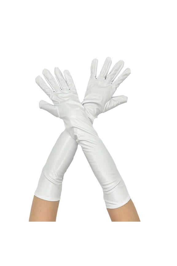 Leather Gloves Fleece Gloves Arm Warmers Sun Protection Gloves Wedding Gloves Tea Gloves for Women Tea Party Opera Gloves White One Size
