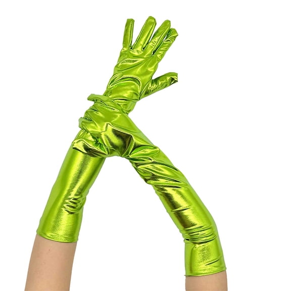 Niaviben Leather Gloves Wedding Gloves Arm Warmers Tea Gloves for Women Tea Party Elbow Length Gloves Fleece Gloves Sun Protection Gloves Mint Green One Size