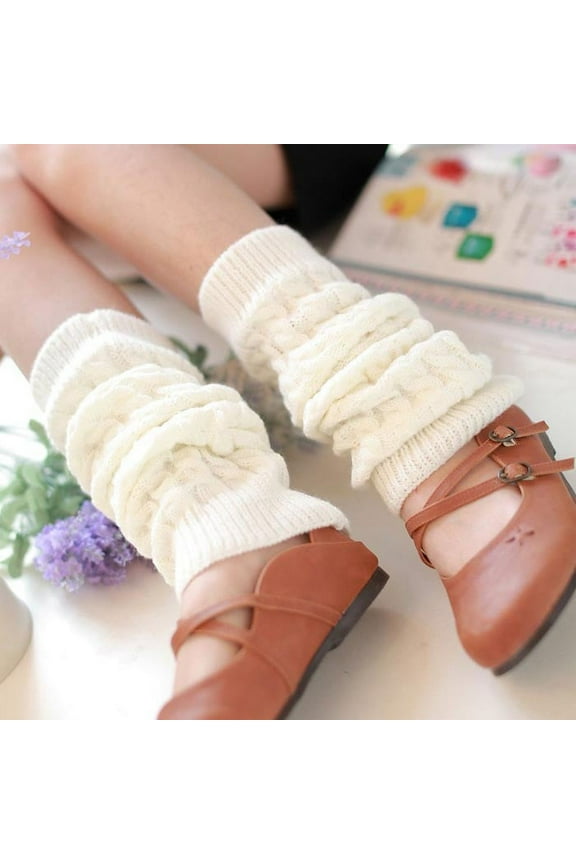 Leg Warmers for Women Chunky Leg Warmers Knit Leg Warmers Socks Men Vintage Socks Leg Warmers for Women Winter Women's Socks White One Size