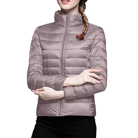 Niaviben Lightweight Puffer Jacket Women Cropped Puffer Jacket Women Quilted Jackets for Women's Winter Jacket Winter Coats Jacket Women Jackets Women Khaki 2XL