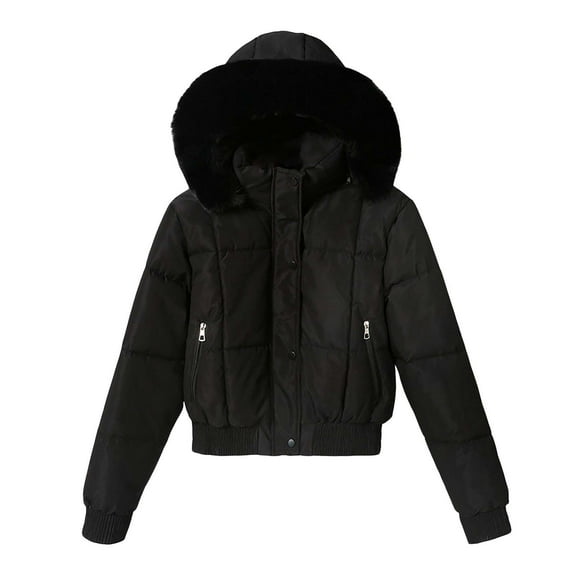 Niaviben Lightweight Puffer Jacket Women Cropped Puffer Jacket Women Womens Insulated Down Jacket Womens Winter Coats Long Puffy Coat Women Puffer Coat Women Ladies Winter Coats Black L
