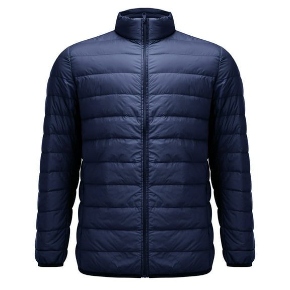 Niaviben Lightweight Puffer Jacket Women Puffer Jacket Womens with Hood Cropped Puffer Jacket Women Light Jackets for Women Casual Womens Winter Jacket Womens Winter Coat Navy 2XL