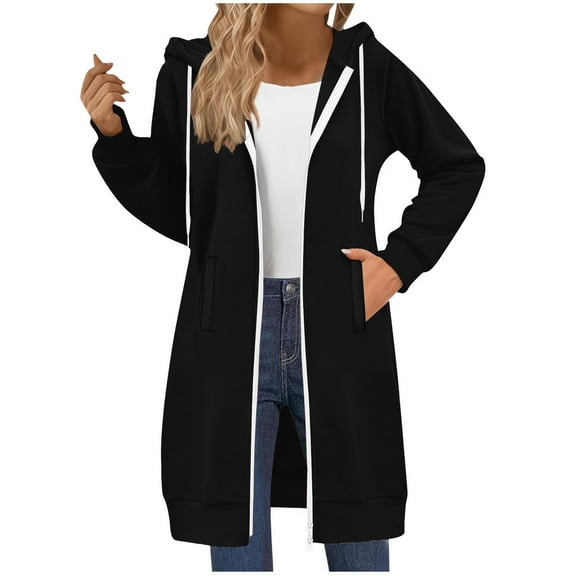Niaviben Long Cardigans for Women Soft Cardigans for Women Chunky Cardigan Sweaters for Women Lightweight Sweaters for Women's Casual Jackets Women Ladies Jackets Black M
