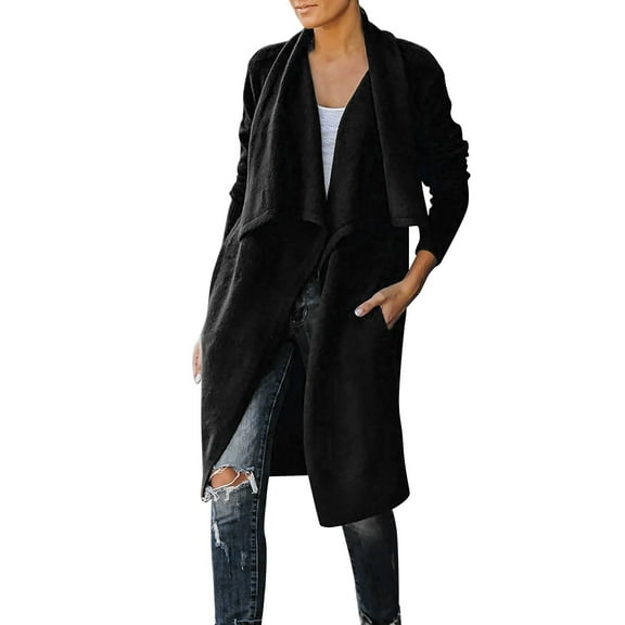 Niaviben Long Cardigans for Women Soft Cardigans for Women Light Weight Cardigan Women Long Sweaters for Women Jackets Women Cardigan Women's Cardigans Black L