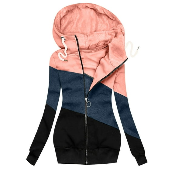 Niaviben Long Hoodies for Women Zip Up Tunic Sweatshirts for Women Travel Hoodie Womens Jacket Fashion Sweatshirt Winter Jackets Women's Winter Coats Pink XL