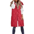 thumbnail image 1 of Niaviben Long Puffer Vest Women Hooded Vest Plus Size Puffer Vest Puffy Coats for Women Womens Jacket Women’s Vest Women Jackets Red 2XL, 1 of 6