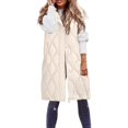 thumbnail image 1 of Niaviben Long Puffer Vest Women Hooded Vest Plus Size Puffer Vest Women Vests Women's Vest Sleeveless Vest Womens Long Vest Beige L, 1 of 6