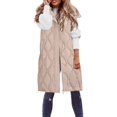 thumbnail image 1 of Niaviben Long Puffer Vest Women Hooded Vest Plus Size Puffer Vest Womens Puffer Jacket for Women Puffy Coats for Women Jackets for Women Trendy Khaki 2XL, 1 of 9