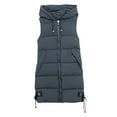 thumbnail image 1 of Niaviben Long Puffer Vest Women Hooded Vest Warm Vest for Women Denim Vest Plus Size Casual Jackets for Women Sleeveless Vest Womens Puffy Jackets Gray 4XL, 1 of 4