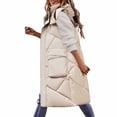 thumbnail image 1 of Niaviben Long Vest for Women Sleeveless Hooded Vest Plus Size Puffer Vest Puffy Coat Women Shirts Casual Jackets Women Ladies Vest White 2XL, 1 of 6