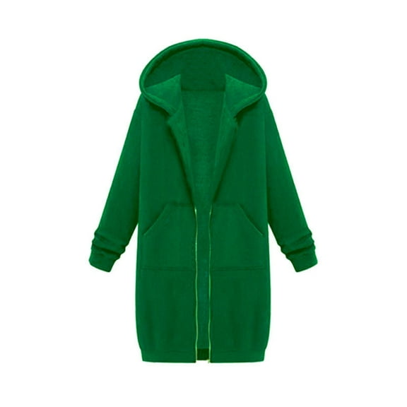 Niaviben Long Zip Up Hoodie Women Cotton Hoodie Winter Hoodies for Women's Jackets Zipper Hoodie Hoodies Women Womens Hoodies Zip Up Green 2XL