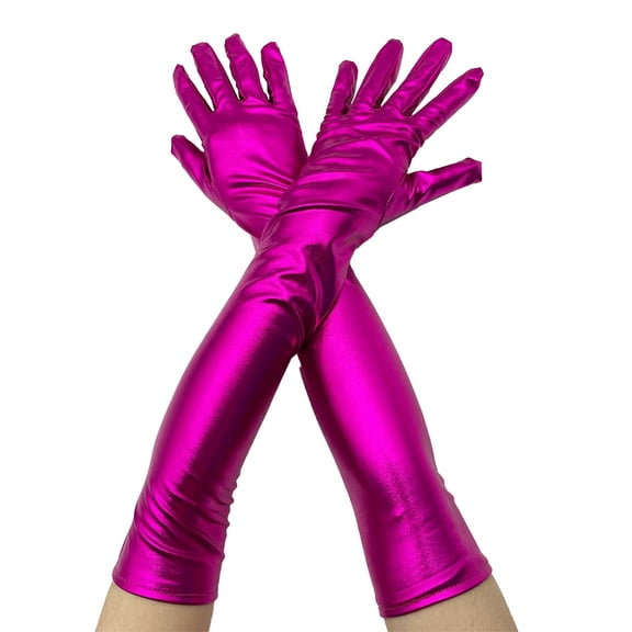 Niaviben Mardi Gras Gloves Arm Warmers Sun Protection Gloves Tea Gloves for Women Tea Party Elbow Length Gloves Long Gloves Opera Gloves Hot Pink One Size