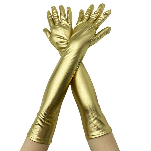Niaviben Mardi Gras Gloves Long Gloves Wedding Gloves Fleece Gloves Opera Gloves Sun Protection Gloves Elbow Length Gloves Gold 3 One Size