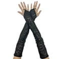 thumbnail image 1 of Niaviben Mardi Gras Gloves Sun Protection Gloves Arm Warmers Long Gloves Wedding Gloves Elbow Length Gloves Tea Gloves for Women Tea Party Black One Size, 1 of 4