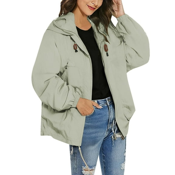 Niaviben Outdoor Jacket Breathable Rain Jacket Women Rain Jacket Women Waterproof Women Jacket Ladies Jackets Womens Rain Coat Womens Windbreaker Jacket Green L