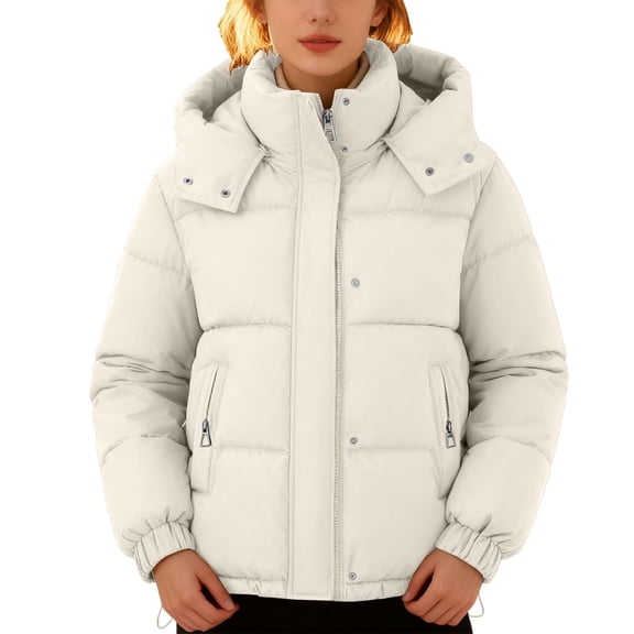 Niaviben Puffer Jacket Womens with Hood Cropped Puffer Jacket Women Cold Weather Jackets for Women Winter Jackets for Women's Winter Coat Puffy Jacket Winter Coats A L