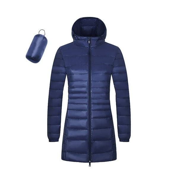 Niaviben Puffer Jacket Womens with Hood Plus Size Puffer Jacket Women Long Puffer Coat Women Puffer Jacket Womens Puffer Jacket Women Winter Jacket Womens Jacket Navy 2XL