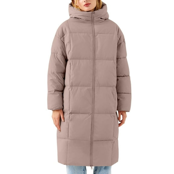 Niaviben Puffer Jacket Womens with Hood Women's Thickened Down Jacket Long Puffer Coat Women Womens Coats Winter Puffer Coat Women Winter Coats for Women Womens Winter Coat Khaki 2XL