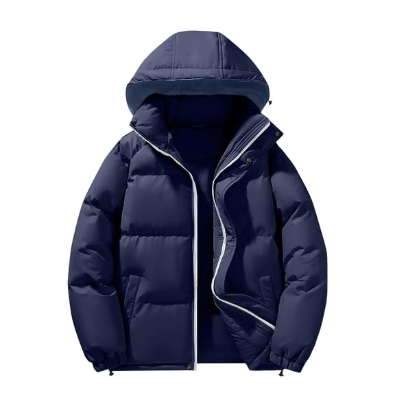 Niaviben Puffer Jacket Womens with Hood Zip Up Jackets for Women Cold Weather Coats for Women Puffy Jacket Coats for Women Puffer Jacket Women Puffy Coats for Women Blue L